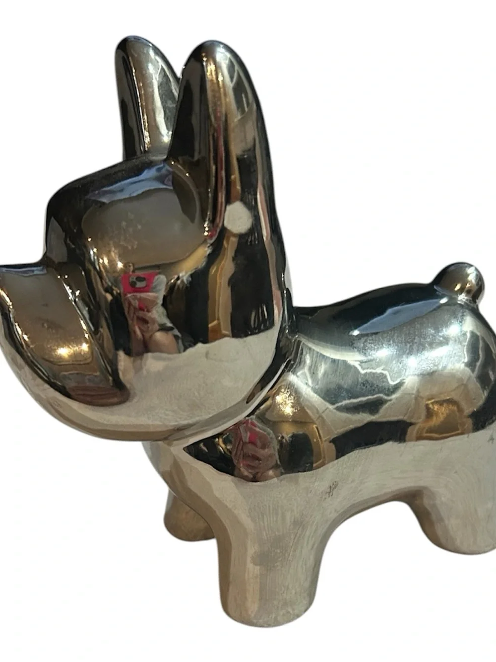 Silver Ceramic French Bulldog Figurine - Home Accents